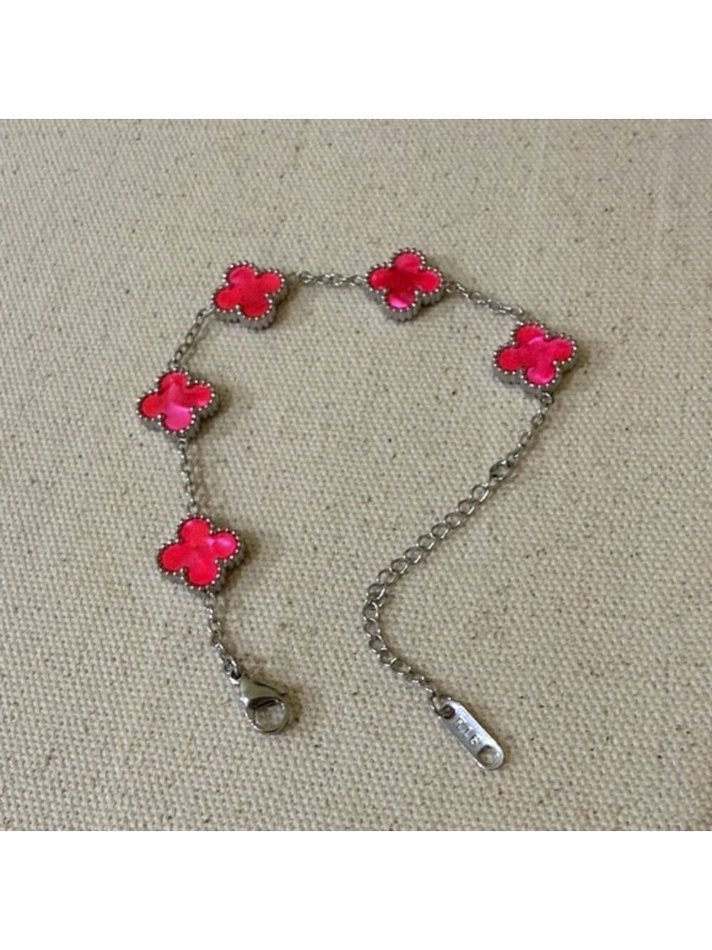 Women’s stainless steel bracelet Pink Clover Bracelet for women’s